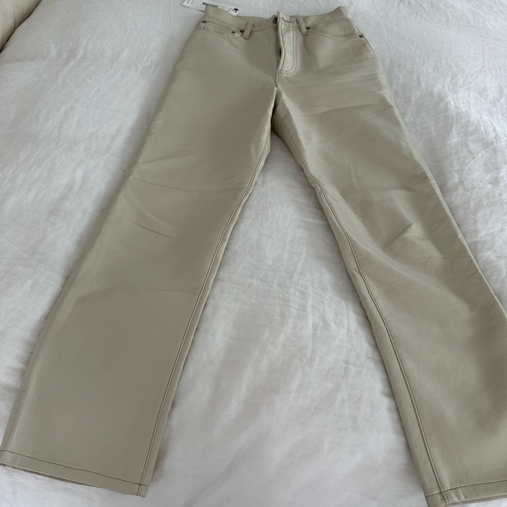 Agolde recycled leather Pants size 23 ivory